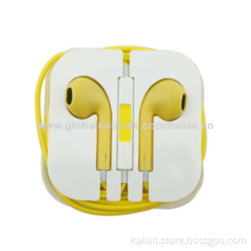 Colorful In-ear Earphones for iPhone 5/5S/5C with Volume Control and Mic